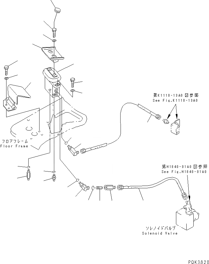Схема запчастей Komatsu PC50UU-2 - ОСНОВН. КОНСТРУКЦИЯ (OFFSET УПРАВЛ-Е)(№8-77) КАБИНА ОПЕРАТОРА И СИСТЕМА УПРАВЛЕНИЯ