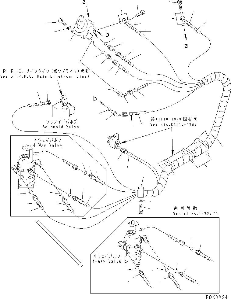 Схема запчастей Komatsu PC50UU-2 - ОСНОВН. КОНСТРУКЦИЯ (ТРУБЫ ЛЕВ.) (MULTIPLE PATTERN УПРАВЛ-Е) КАБИНА ОПЕРАТОРА И СИСТЕМА УПРАВЛЕНИЯ