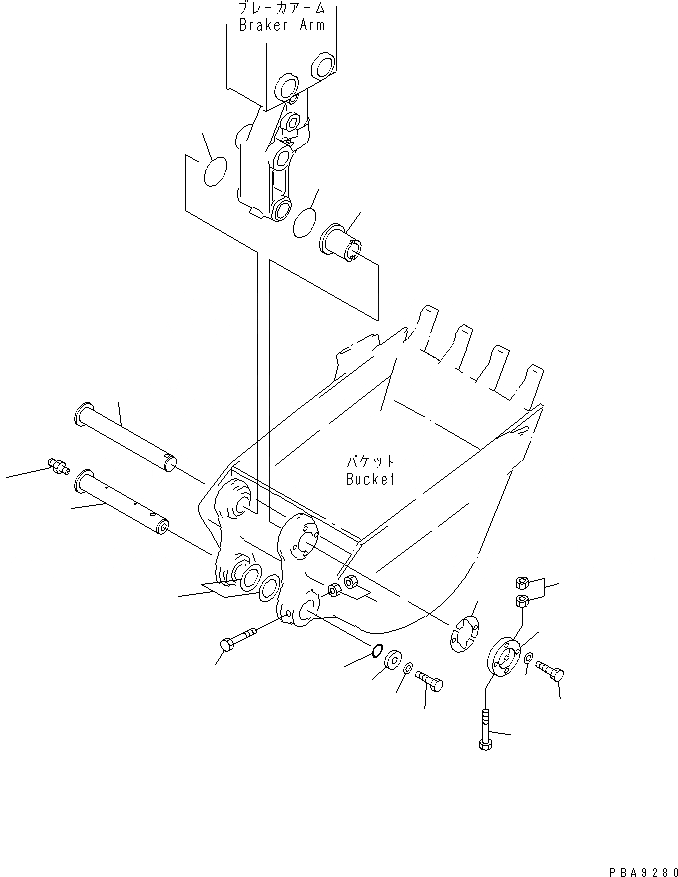Схема запчастей Komatsu PC50UU-2 - ПАЛЕЦ КОВША (ДЛЯ МОЛОТА РУКОЯТЬ)(№-) КАТАЛОГИ ЗЧ