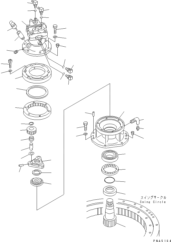 Схема запчастей Komatsu PC50UU-2 - МЕХАНИЗМ ПОВОРОТА И МОТОР (МЕХАНИЗМ ПОВОРОТА) (ДЛЯ TBG И EC СПЕЦ-Я)(№97-88) ПОВОРОТН. КРУГ И КОМПОНЕНТЫ