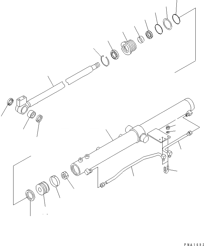 Схема запчастей Komatsu PC50UU-2 - SLIDE ЦИЛИНДР РУКОЯТИ(ТЕЛЕСКОПИЧЕСК. РУКОЯТЬ) (ВНУТР. ЧАСТИ) ОСНОВН. КОМПОНЕНТЫ И РЕМКОМПЛЕКТЫ