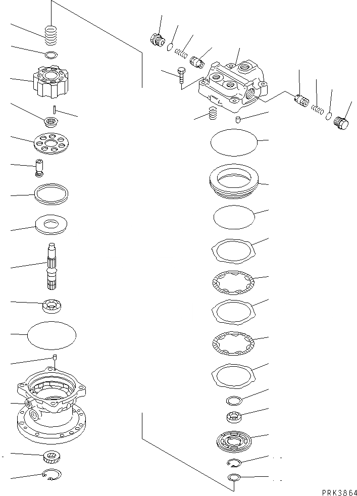 Схема запчастей Komatsu PC50UU-2 - МОТОР ПОВОРОТА (/) (TBG/ EC СПЕЦ-Я.)(№97-88) ОСНОВН. КОМПОНЕНТЫ И РЕМКОМПЛЕКТЫ