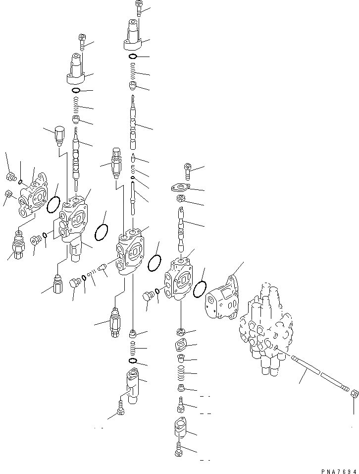 Схема запчастей Komatsu PC50UU-2 - ОСНОВН. КЛАПАН (-КЛАПАН) (ДЛЯ КЛАПАН¤ ПРАВ.) (/) ОСНОВН. КОМПОНЕНТЫ И РЕМКОМПЛЕКТЫ
