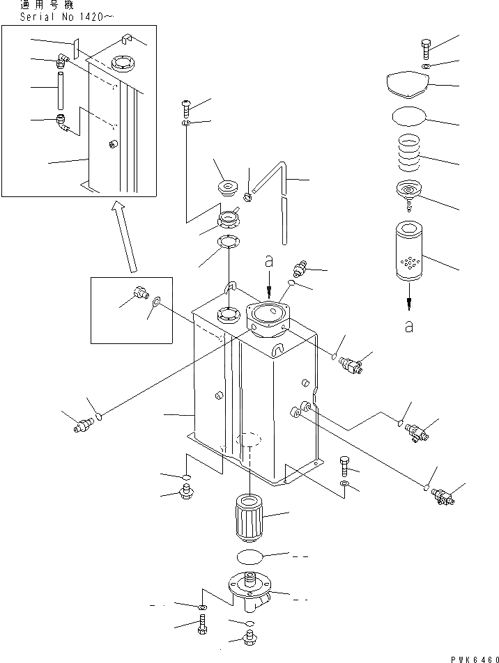 Схема запчастей Komatsu PC50UUM-2 - ГИДР. БАК. ГИДРАВЛИКА