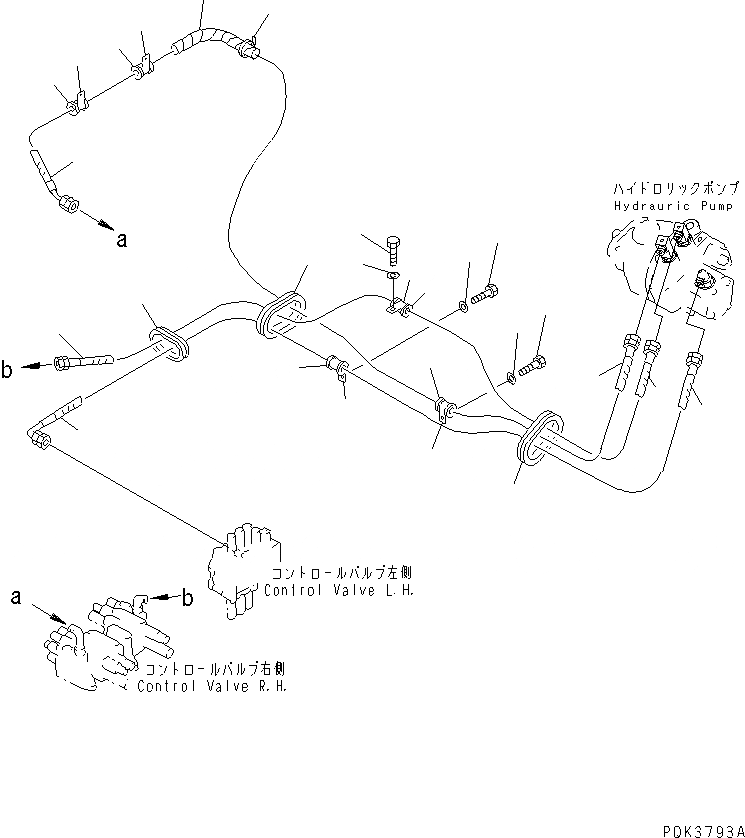 Схема запчастей Komatsu PC50UUM-2 - ЛИНИЯ ПОДАЧИ ГИДРАВЛИКА