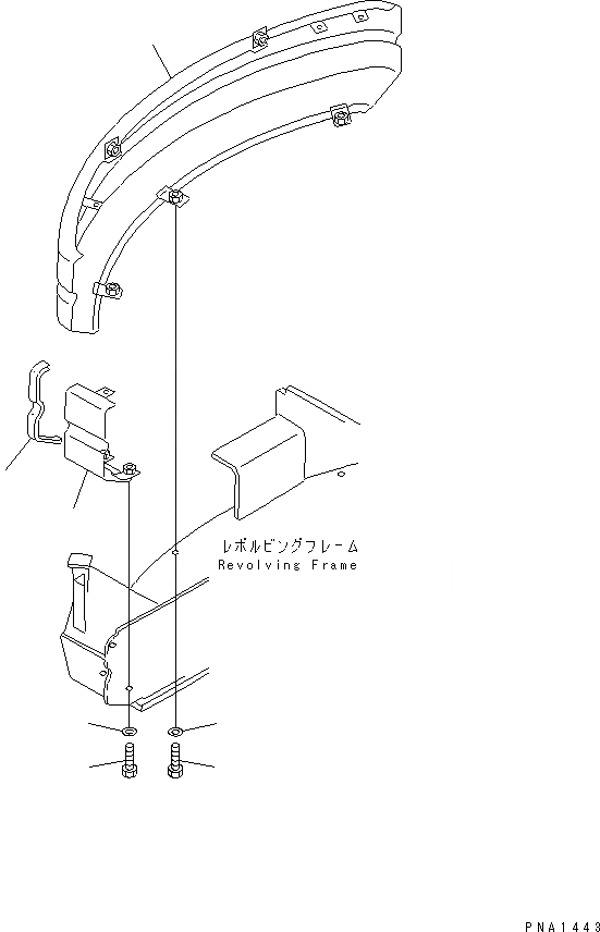 Схема запчастей Komatsu PC50UUM-2 - ПРАВ. COVER ЧАСТИ КОРПУСА