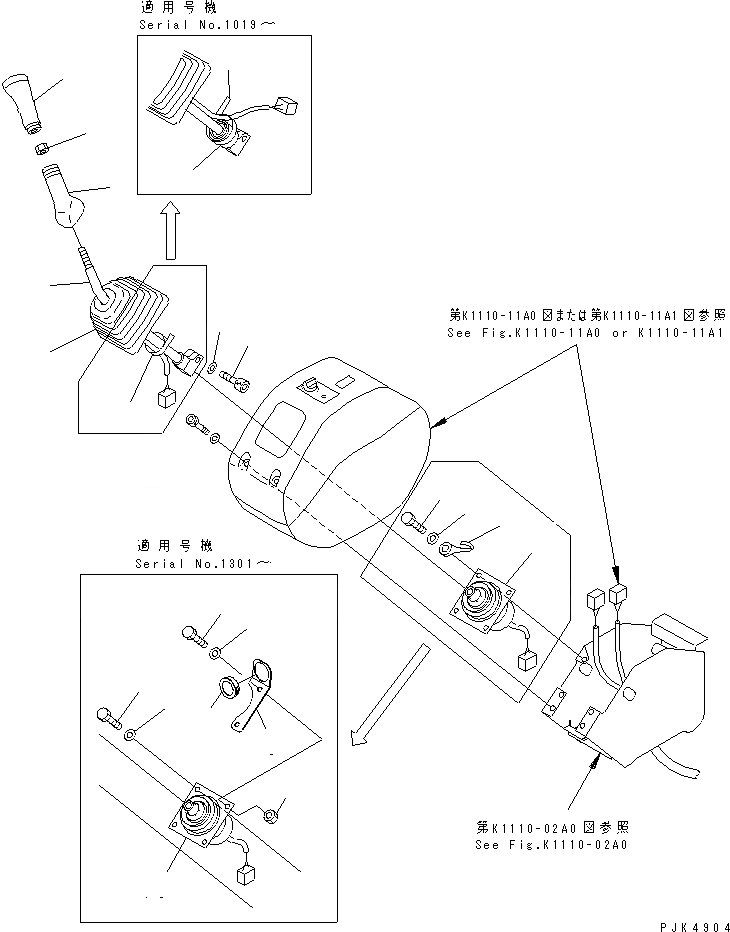 Схема запчастей Komatsu PC58SF-1 - ОСНОВН. КОНСТРУКЦИЯ (РЫЧАГ ЛЕВ.) КАБИНА ОПЕРАТОРА И СИСТЕМА УПРАВЛЕНИЯ