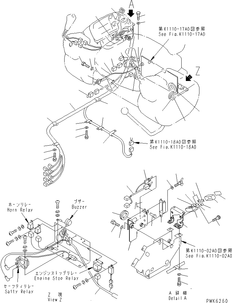 Схема запчастей Komatsu PC58SF-1 - ОСНОВН. КОНСТРУКЦИЯ (ЭЛЕКТРОПРОВОДКА)(№9-) КАБИНА ОПЕРАТОРА И СИСТЕМА УПРАВЛЕНИЯ