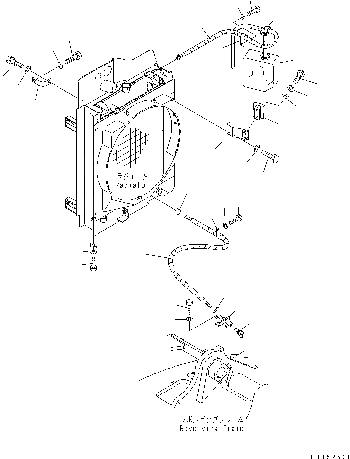 Схема запчастей Komatsu PC58UU-3 - ОХЛАЖД-Е (ВТОРИЧН. БАК) СИСТЕМА ОХЛАЖДЕНИЯ