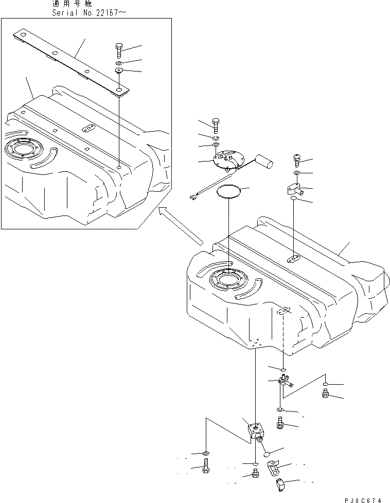 Схема запчастей Komatsu PC58UU-3 - ТОПЛИВН. БАК. (БАК) ТОПЛИВН. БАК. AND КОМПОНЕНТЫ