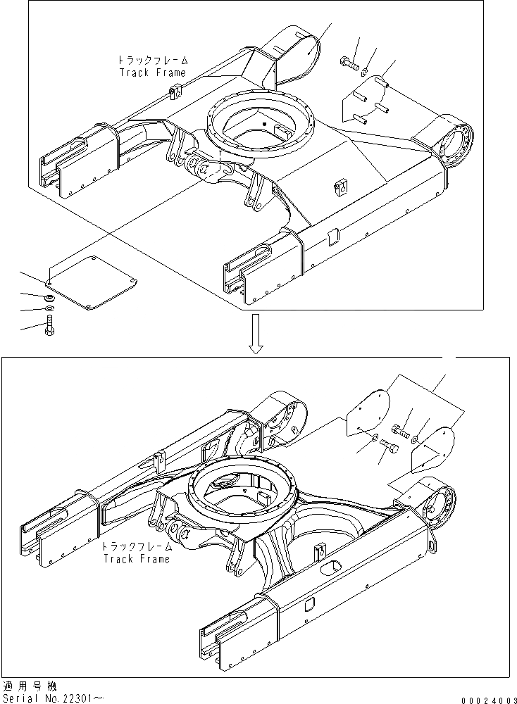 Схема запчастей Komatsu PC58UU-3 - КРЫШКИ ХОДОВАЯ