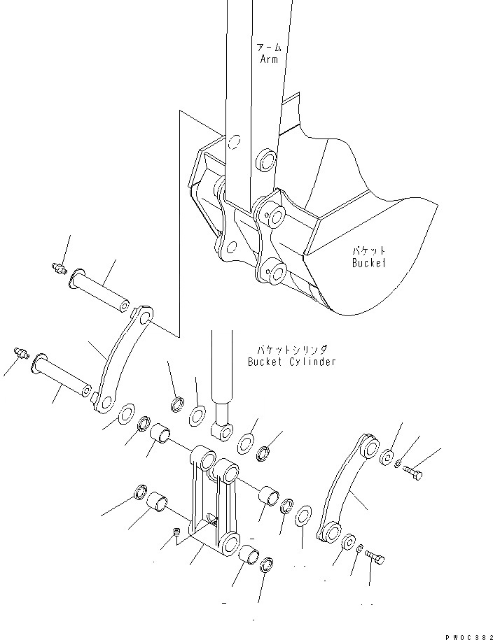 Схема запчастей Komatsu PC58UU-3 - СОЕДИНЕНИЕ КОВША РАБОЧЕЕ ОБОРУДОВАНИЕ