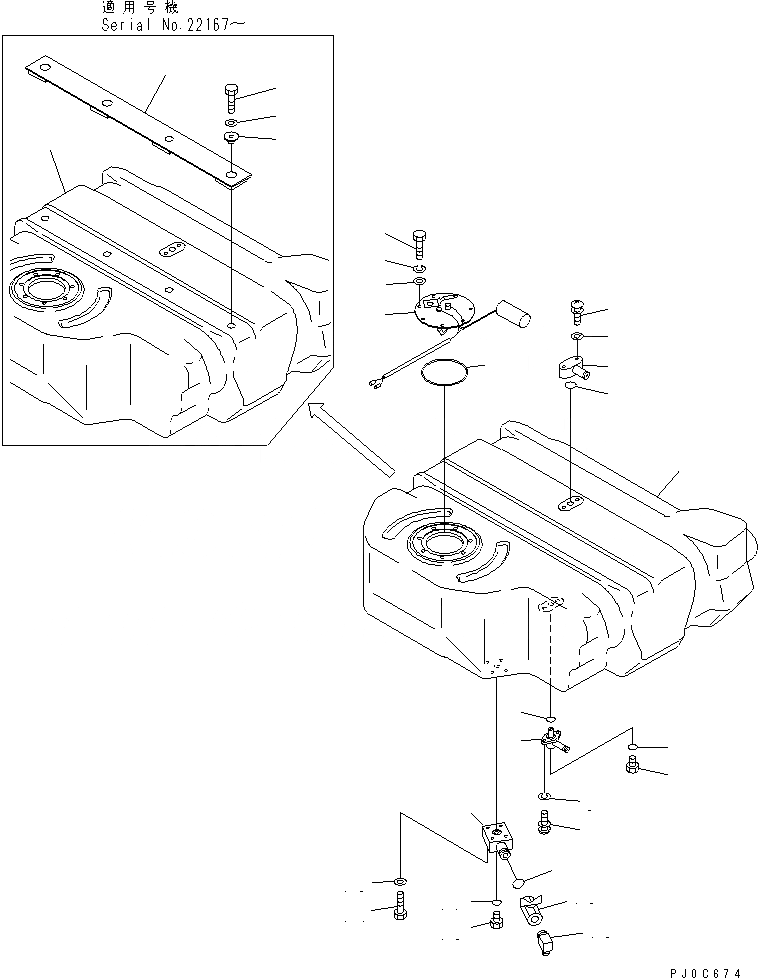 Схема запчастей Komatsu PC58UU-3 - ТОПЛИВН. БАК. (БАК) ТОПЛИВН. БАК. AND КОМПОНЕНТЫ