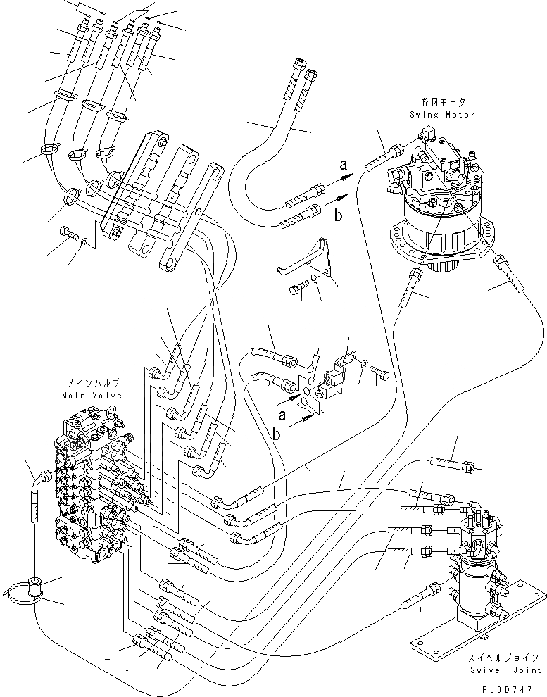 Схема запчастей Komatsu PC58UU-3 - ЛИНИЯ АКТУАТОРА (ДЛЯ ПОДЪЕМА РУКОЯТИ) ГИДРАВЛИКА