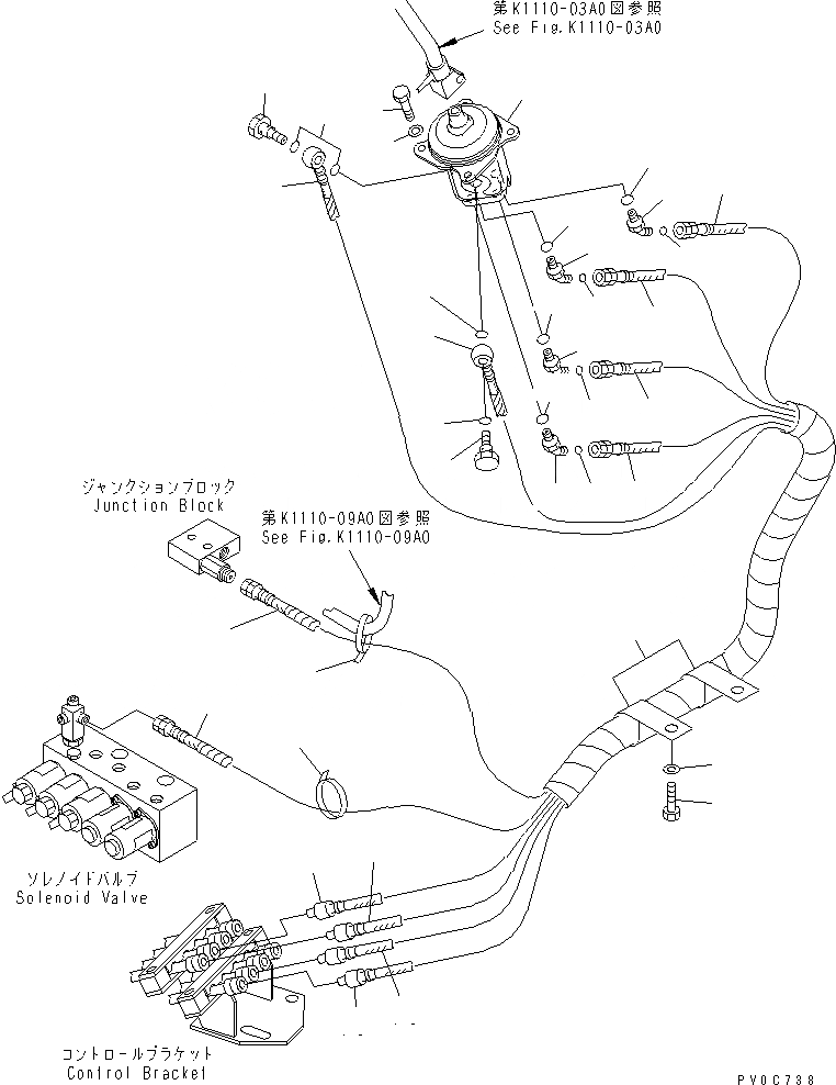 Схема запчастей Komatsu PC58UU-3 - ОСНОВН. КОНСТРУКЦИЯ (ТРУБЫ¤ ЛЕВ.) КАБИНА ОПЕРАТОРА И СИСТЕМА УПРАВЛЕНИЯ