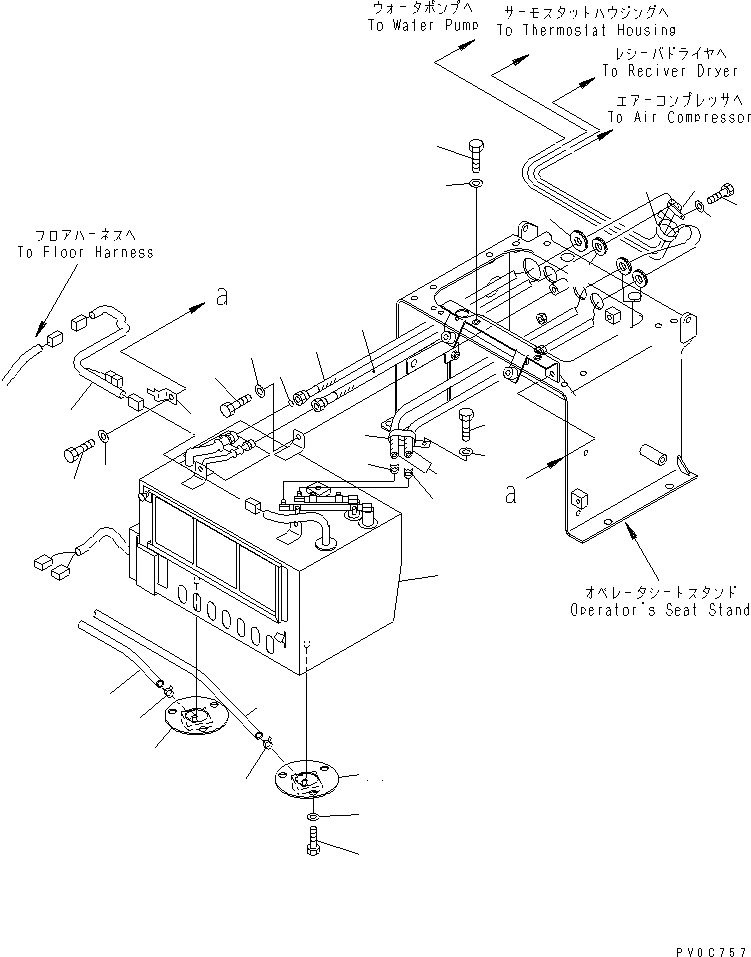 Схема запчастей Komatsu PC58UU-3 - ОСНОВН. КОНСТРУКЦИЯ (КОНДИЦ. ВОЗДУХА) КАБИНА ОПЕРАТОРА И СИСТЕМА УПРАВЛЕНИЯ