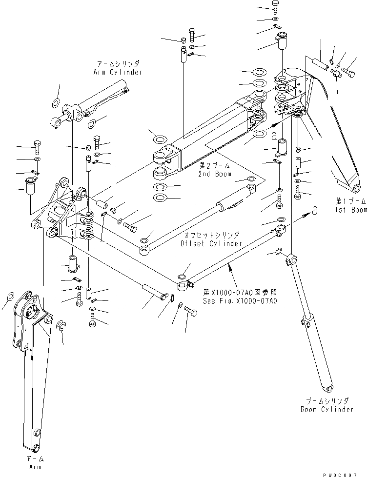 Схема запчастей Komatsu PC58UU-3 - СТРЕЛА (ПАЛЕЦ) (ДЛЯ ПОДЪЕМА РУКОЯТИ) РАБОЧЕЕ ОБОРУДОВАНИЕ