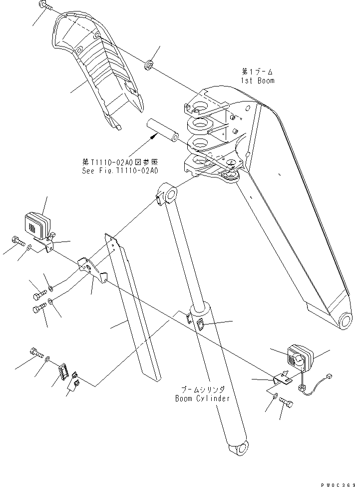 Схема запчастей Komatsu PC58UU-3 - СТРЕЛА (РАБОЧ. ОСВЕЩЕНИЕ И COVER) РАБОЧЕЕ ОБОРУДОВАНИЕ