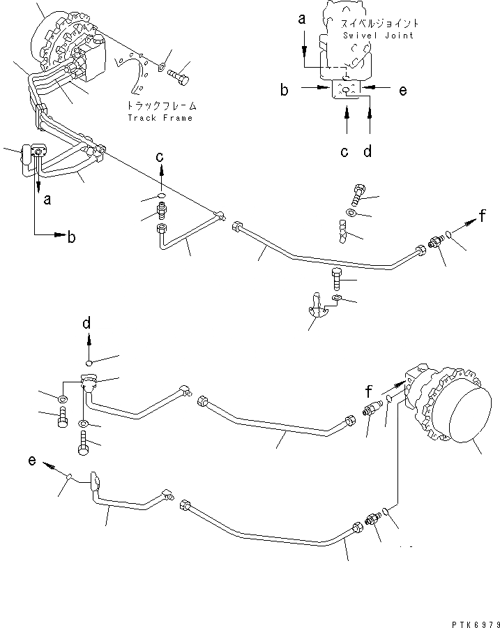 Схема запчастей Komatsu PC60-2 - ГИДРОЛИНИЯ(ПОВОРОТНОЕ СОЕДИНЕНИЕ - PКАНАТL МОТОР)(PC)(PCSS) ХОД И КОНЕЧНАЯ ПЕРЕДАЧА