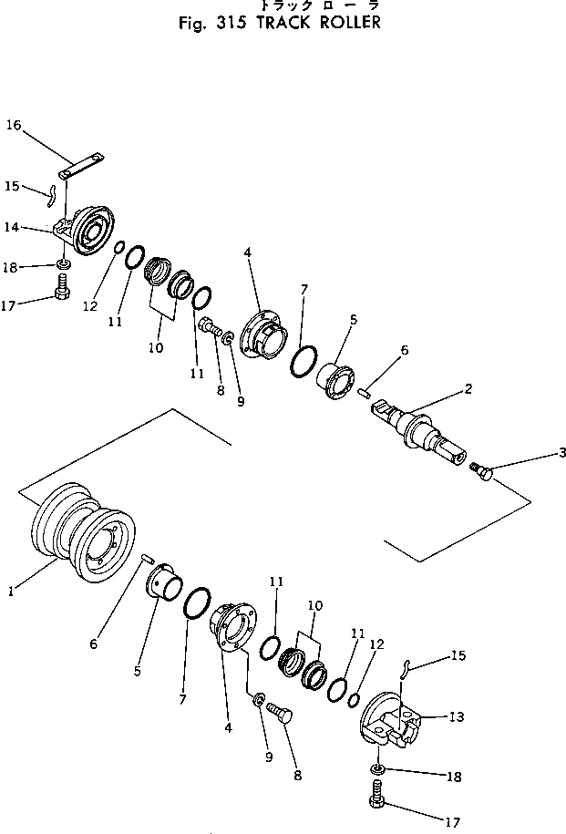Схема запчастей Komatsu PC60-2 - ОПОРНЫЙ КАТОК ХОДОВАЯ