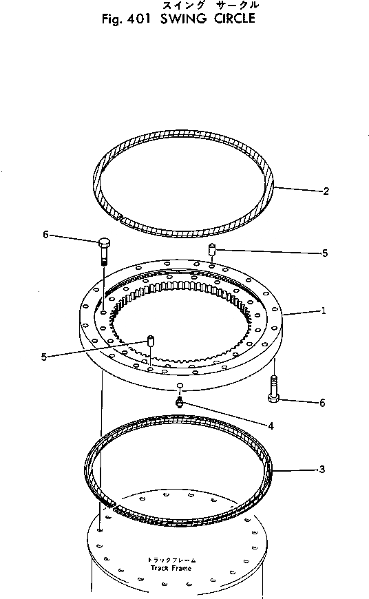 Схема запчастей Komatsu PC60-2 - ПОВОРОТН. КРУГ ПОВОРОТН. СИСТЕМА