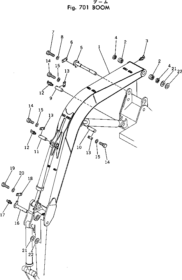Схема запчастей Komatsu PC60-2 - СТРЕЛА РАБОЧЕЕ ОБОРУДОВАНИЕ