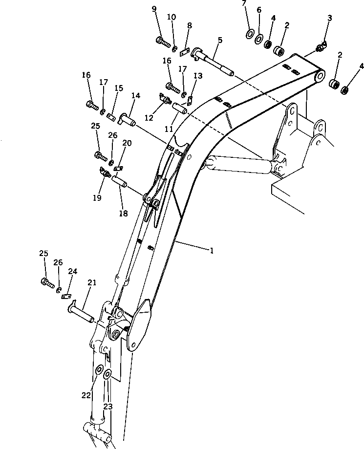 Схема запчастей Komatsu PC60-3 - СТРЕЛА РАБОЧЕЕ ОБОРУДОВАНИЕ
