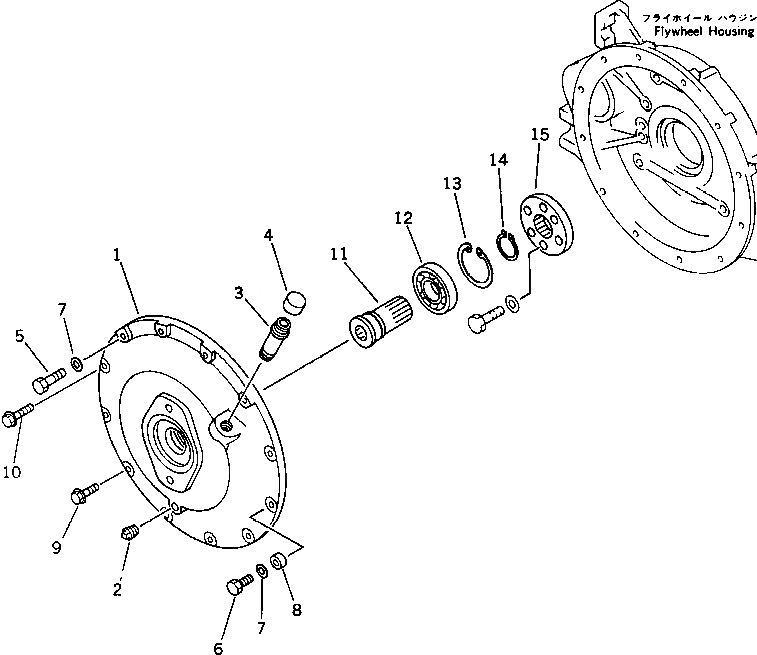 Схема запчастей Komatsu PC60-3 - МЕХ-М ОТБОРА МОЩНОСТИ КОМПОНЕНТЫ ДВИГАТЕЛЯ И ЭЛЕКТРИКА