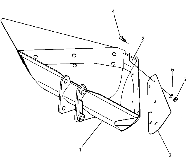 Схема запчастей Komatsu PC60-3 - TRAPEZOIDAL КОВШ РАБОЧЕЕ ОБОРУДОВАНИЕ