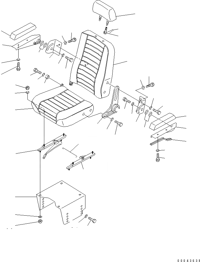 Схема запчастей Komatsu PC60-5 - СИДЕНЬЕ ОПЕРАТОРА (С ПОДЛОКОТНИКОМ) (ДЛЯ США) ОСНОВНАЯ РАМА¤ ЧАСТИ КОРПУСА И КАБИНА