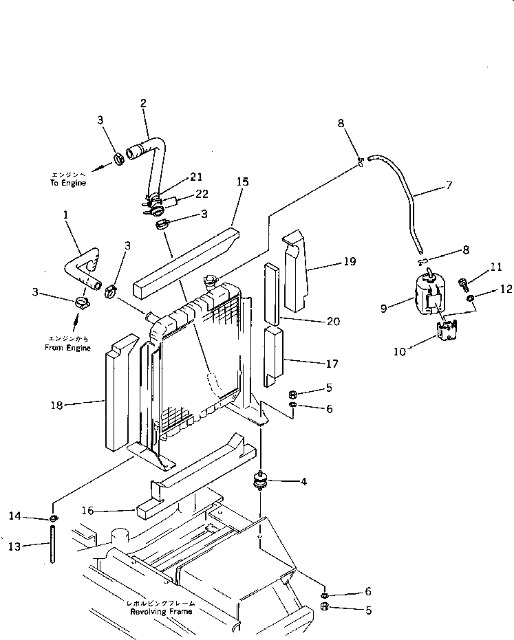 Схема запчастей Komatsu PC60-5 - КРЕПЛЕНИЕ РАДИАТОРА И ТРУБЫ КОМПОНЕНТЫ ДВИГАТЕЛЯ И ЭЛЕКТРИКА