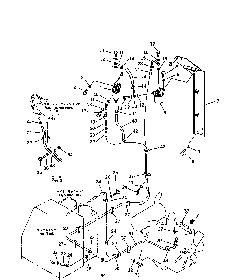 Схема запчастей Komatsu PC60-6 - ТОПЛИВОПРОВОД.(ПЛОХ. ТОПЛИВО СПЕЦ-Я.)(С ВОДООТДЕЛИТЕЛЕМ ДОПОЛН.ФИЛЬТР.)(ДЛЯСПЕЦИФ-Я С ОТВАЛОМ)(ДЛЯ WRIST УПРАВЛ-Е) КОМПОНЕНТЫ ДВИГАТЕЛЯ И ЭЛЕКТРИКА