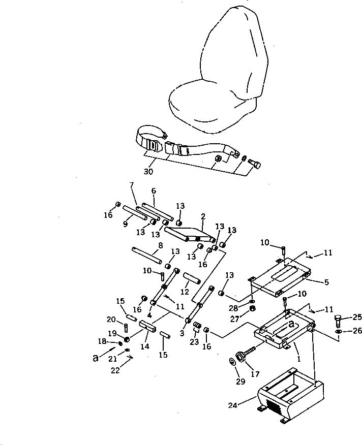 Схема запчастей Komatsu PC60-6 - СИДЕНЬЕ ОПЕРАТОРА (ДЛЯ NORWAY СПЕЦ-Я.) ЧАСТИ КОРПУСА