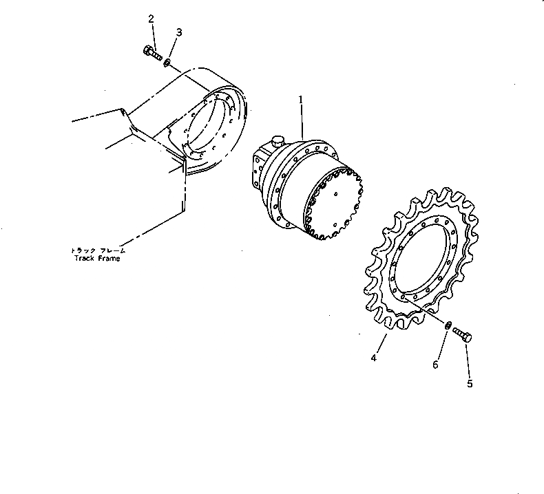 Схема запчастей Komatsu PC60-6C - ЗВЕЗДОЧКА (ДЛЯ УСИЛЕНН. МОТОР ХОДА) ХОДОВАЯ