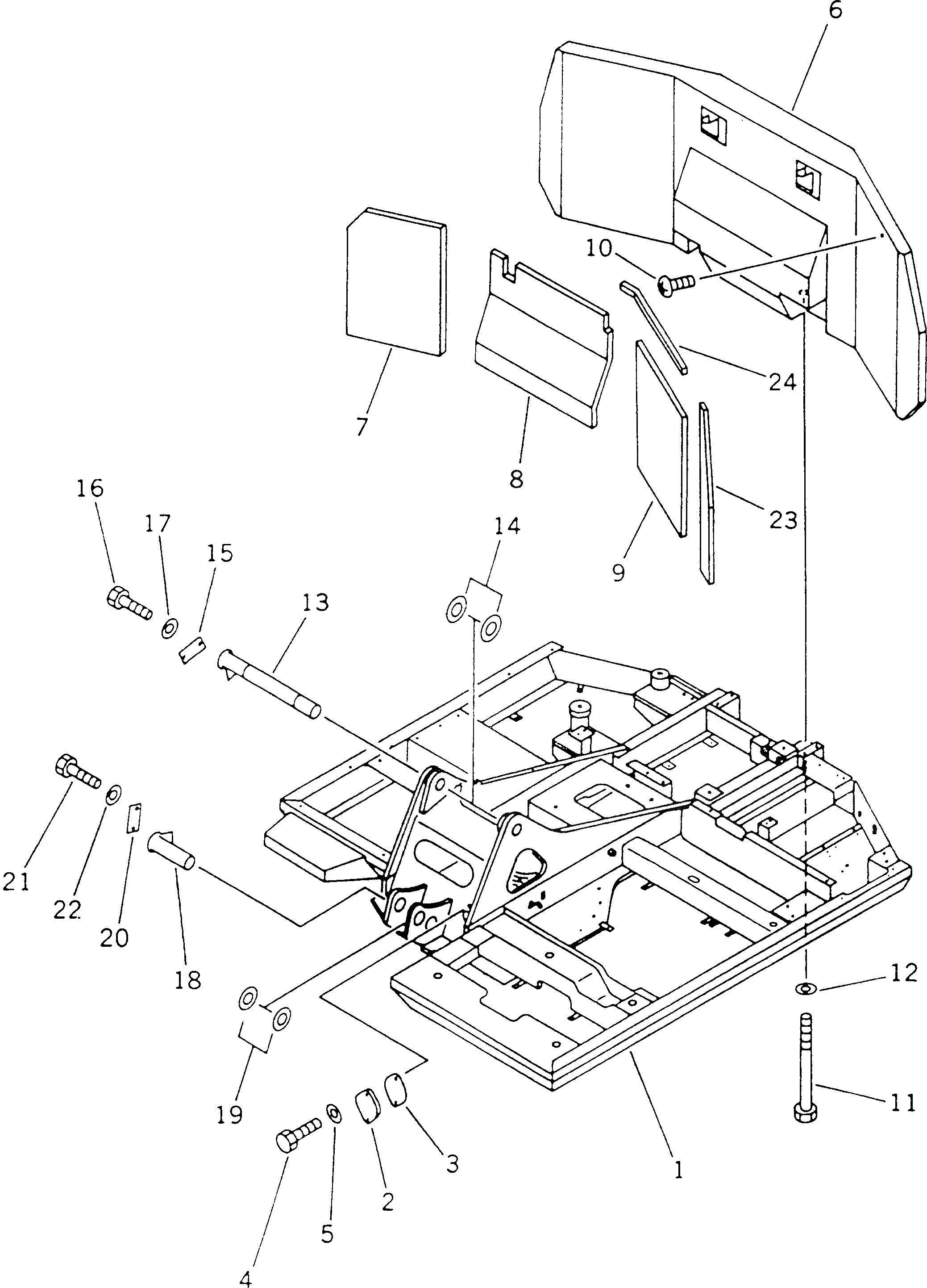 Схема запчастей Komatsu PC60-6C - ОСНОВНАЯ РАМА(№-) СИСТЕМА УПРАВЛЕНИЯ И ОСНОВНАЯ РАМА