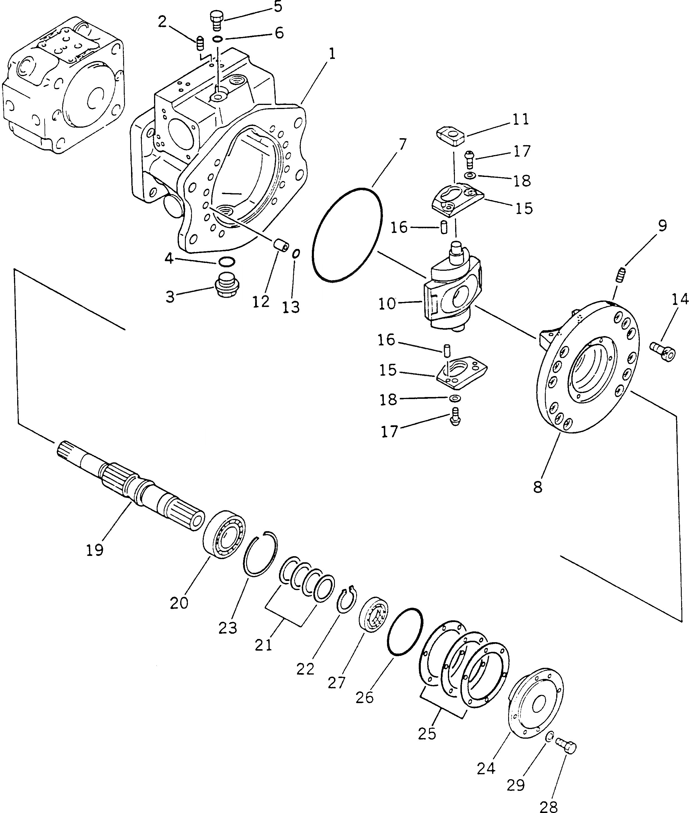 Схема запчастей Komatsu PC60-6 - ГИДР. НАСОС. (ПЕРЕДН. /) (С ОТВАЛ) УПРАВЛ-Е РАБОЧИМ ОБОРУДОВАНИЕМ