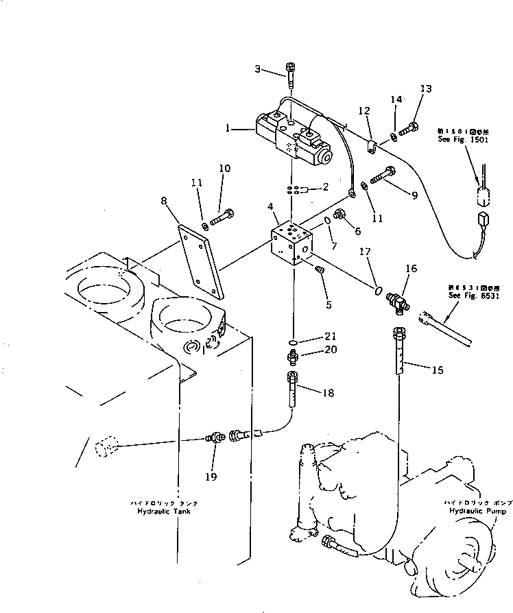 Схема запчастей Komatsu PC60-6 - ГИДРОЛИНИЯ (P.P.C. ГРУППА) (АВТОМ. ЗАМЕДЛЕНИЕ ОБОРОТОВ ЛИНИЯ)     (ДЛЯ УДЛИНН. РЫЧАГ УПРАВЛ-Е) УПРАВЛ-Е РАБОЧИМ ОБОРУДОВАНИЕМ