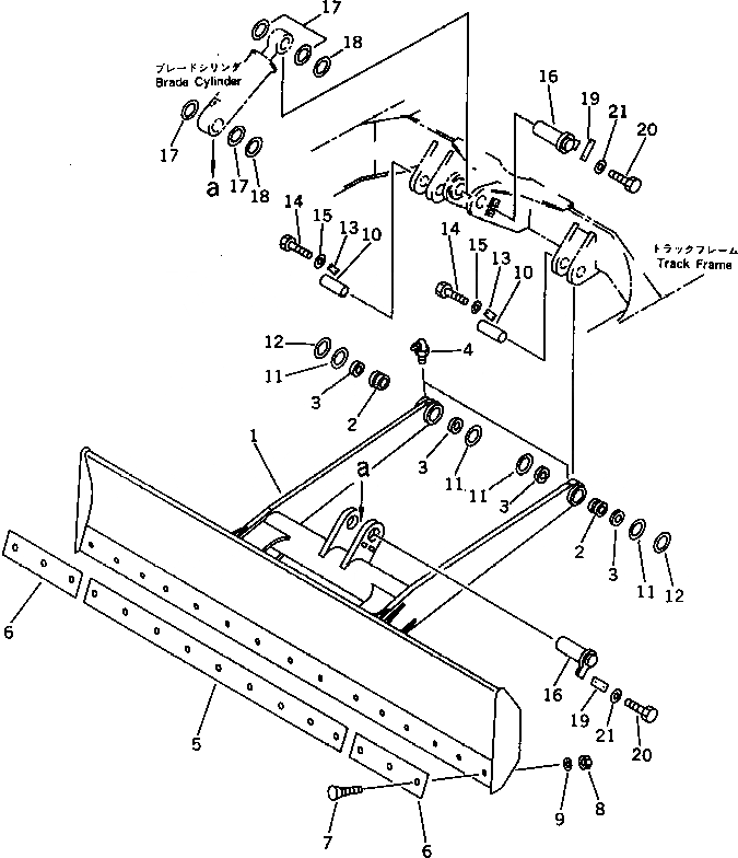 Схема запчастей Komatsu PC60-6 - ОТВАЛ РАБОЧЕЕ ОБОРУДОВАНИЕ
