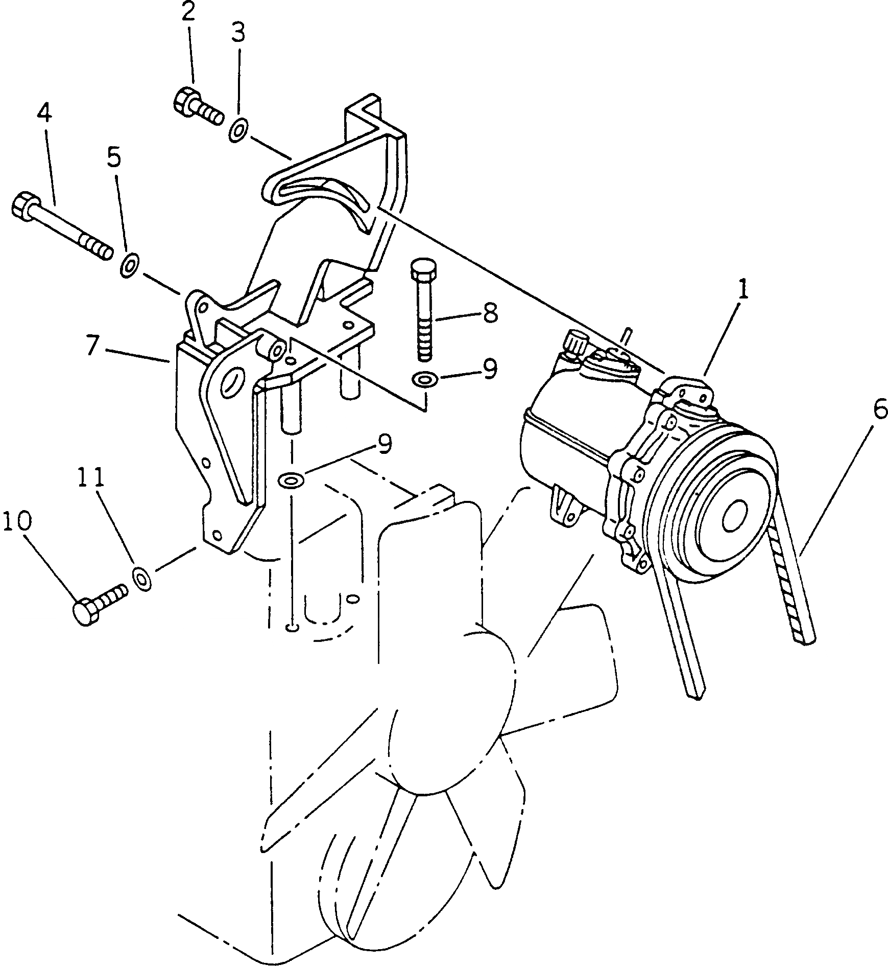 Схема запчастей Komatsu PC60-6S - CAR ЛИНИЯ ОХЛАЖДЕНИЯ (/) (ДЛЯ УДЛИНН. РЫЧАГ УПРАВЛ-Е) ЧАСТИ КОРПУСА