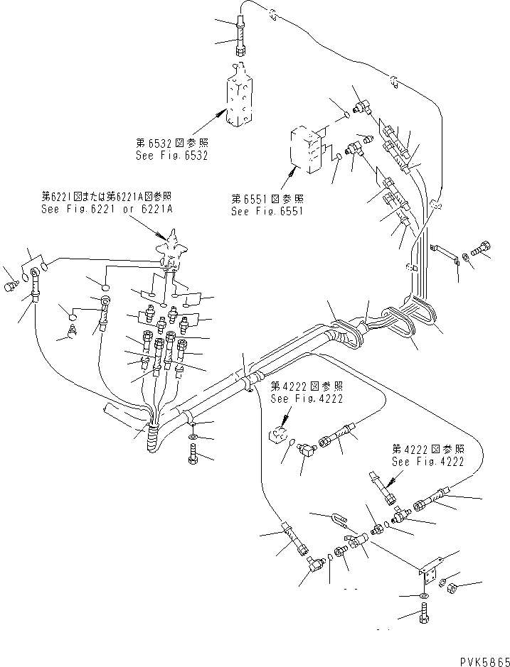 Схема запчастей Komatsu PC60-6Z - ГИДРОЛИНИЯ (РАБОЧЕЕ ОБОРУДОВАНИЕ УПРАВЛ-Е) (ЛЕВ.) (JIS PATTERN)(№-) СИСТЕМА УПРАВЛЕНИЯ И ОСНОВНАЯ РАМА