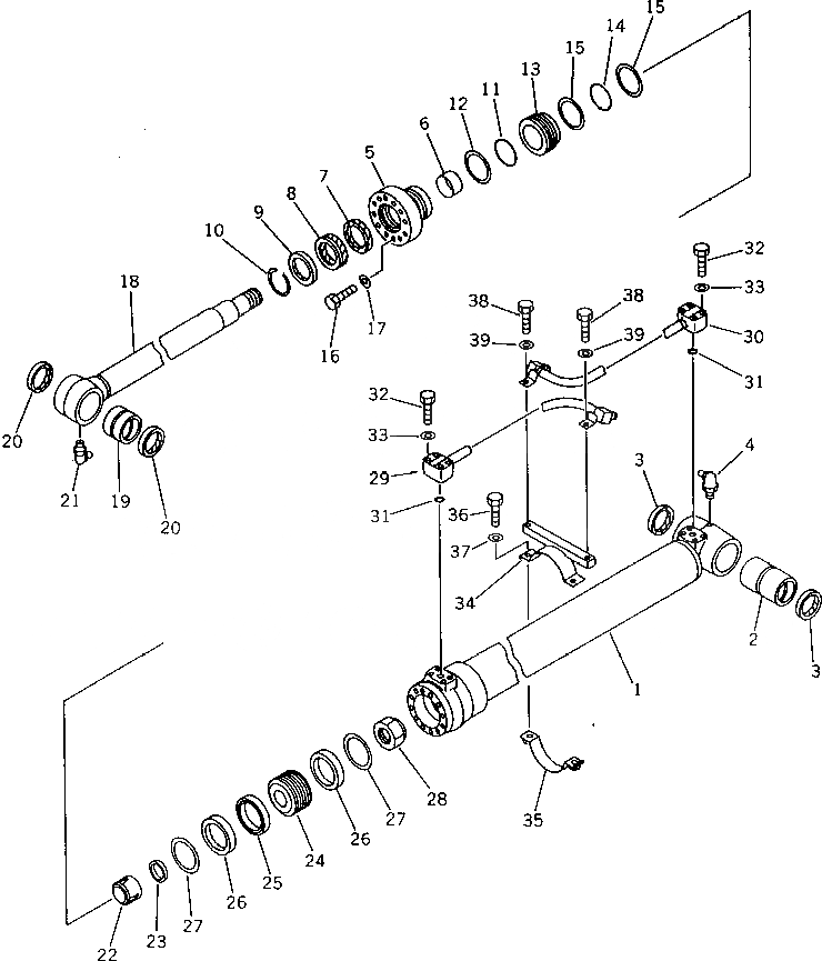 Схема запчастей Komatsu PC60-6Z - ЦИЛИНДР СТРЕЛЫ РАБОЧЕЕ ОБОРУДОВАНИЕ