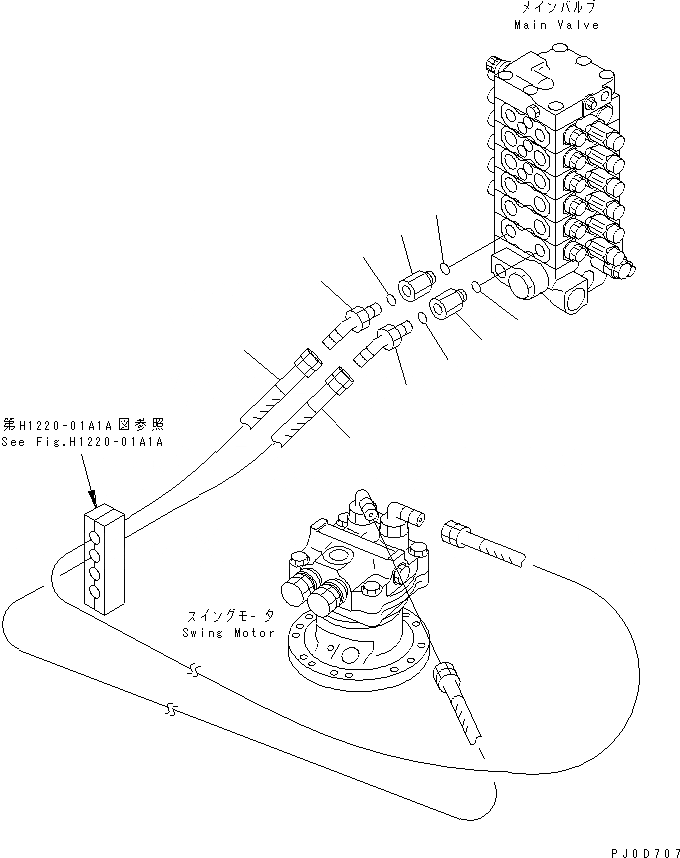 Схема запчастей Komatsu PC60-7 - ЛИНИЯ ПОВОРОТА(№97-) ГИДРАВЛИКА