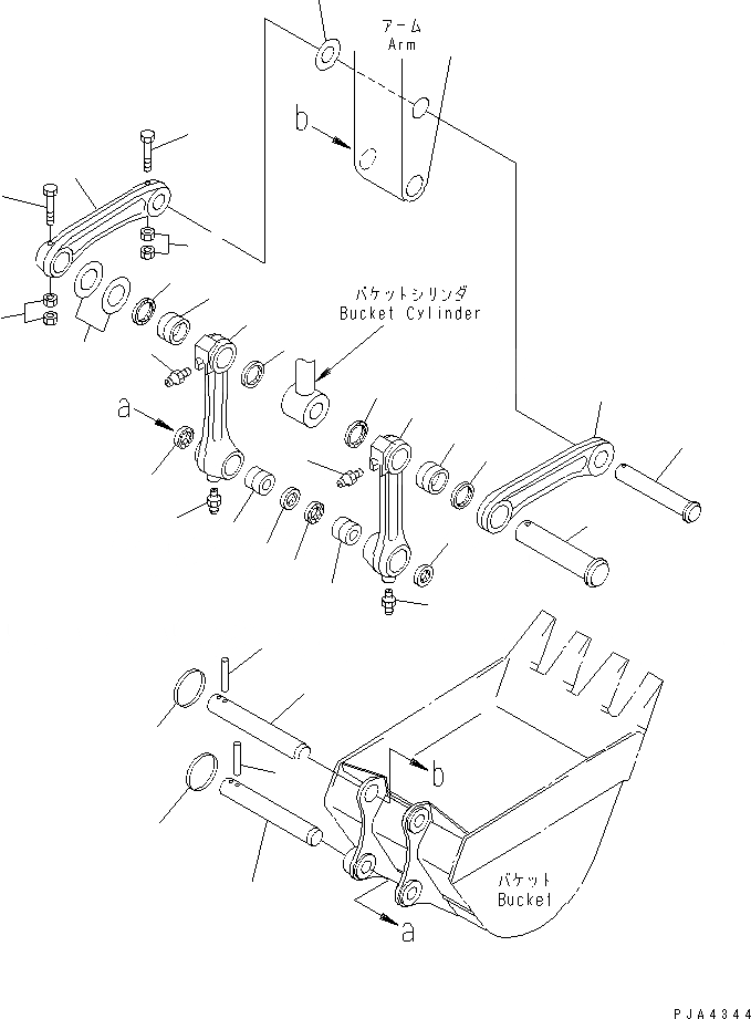 Схема запчастей Komatsu PC60-7 - СОЕДИНЕНИЕ КОВША РАБОЧЕЕ ОБОРУДОВАНИЕ