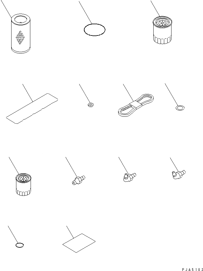 Схема запчастей Komatsu PC60-7 - ЗАП. ЧАСТИ(№-7) АКСЕССУАРЫ