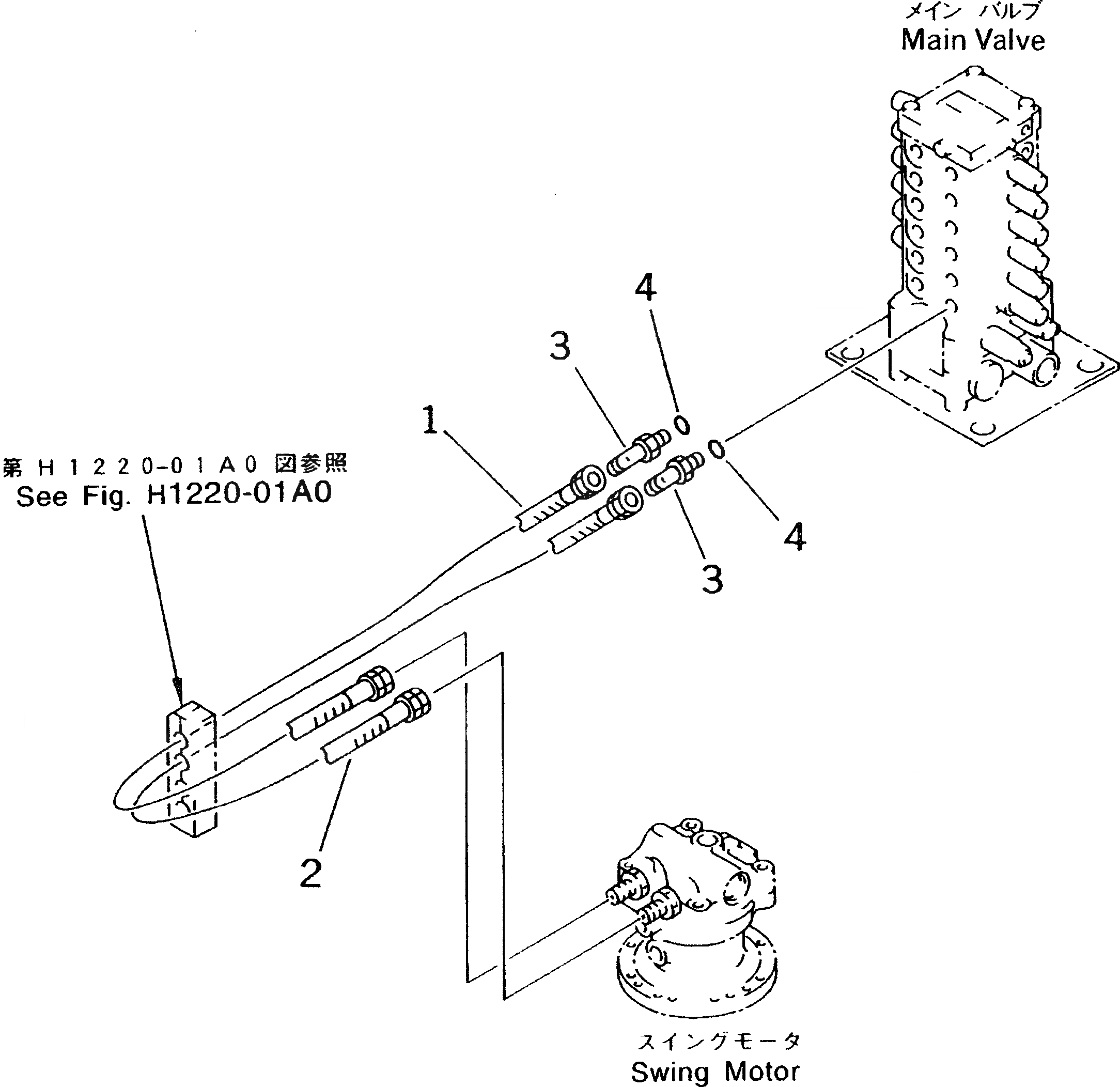 Схема запчастей Komatsu PC60-7-B - ЛИНИЯ ПОВОРОТА(№-7) ГИДРАВЛИКА