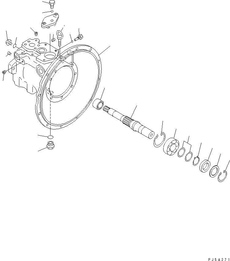 Схема запчастей Komatsu PC60-7-B - ОСНОВН. НАСОС (/)(№7-8) ОСНОВН. КОМПОНЕНТЫ И РЕМКОМПЛЕКТЫ