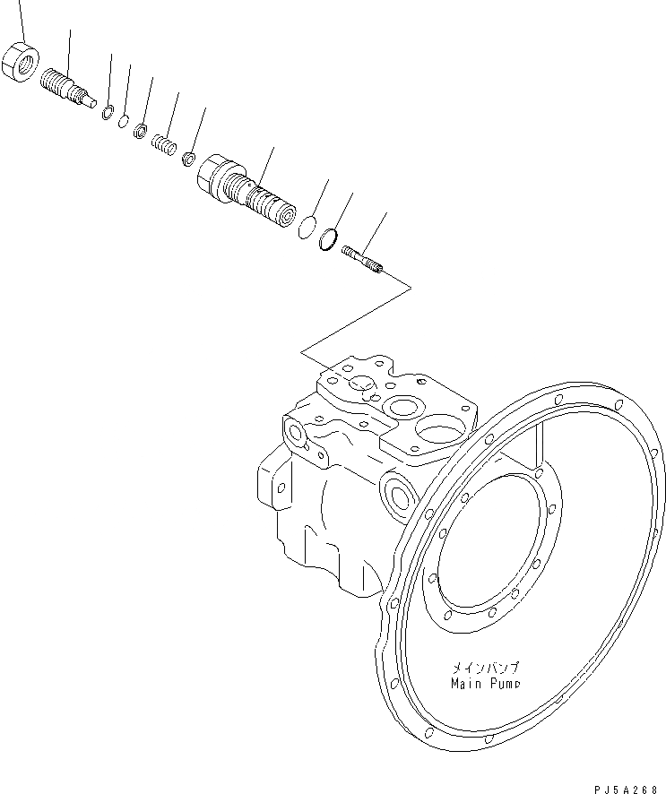Схема запчастей Komatsu PC60-7-B - ОСНОВН. НАСОС (/)(№7-8) ОСНОВН. КОМПОНЕНТЫ И РЕМКОМПЛЕКТЫ