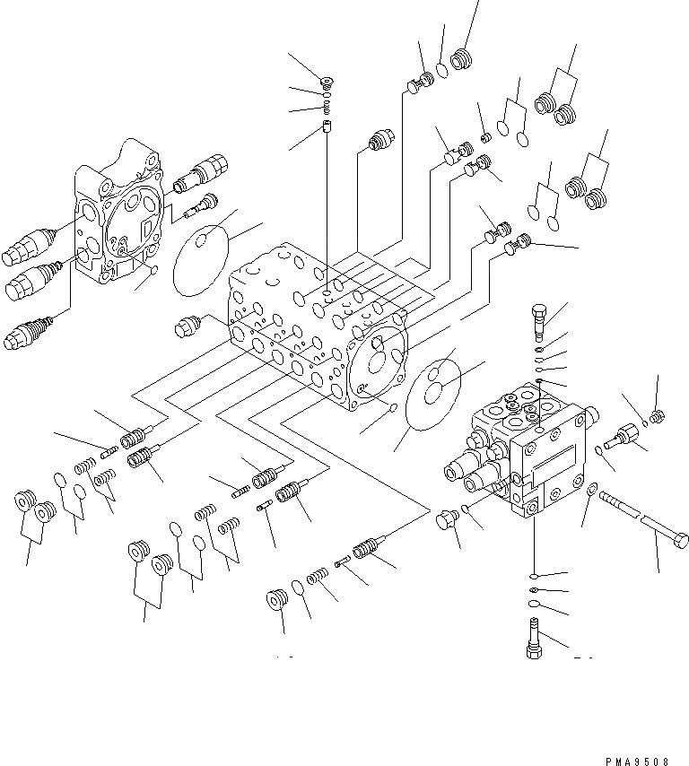 Схема запчастей Komatsu PC60-7-B - ОСНОВН. КЛАПАН (8-КЛАПАН) (/8)(№-7) ОСНОВН. КОМПОНЕНТЫ И РЕМКОМПЛЕКТЫ
