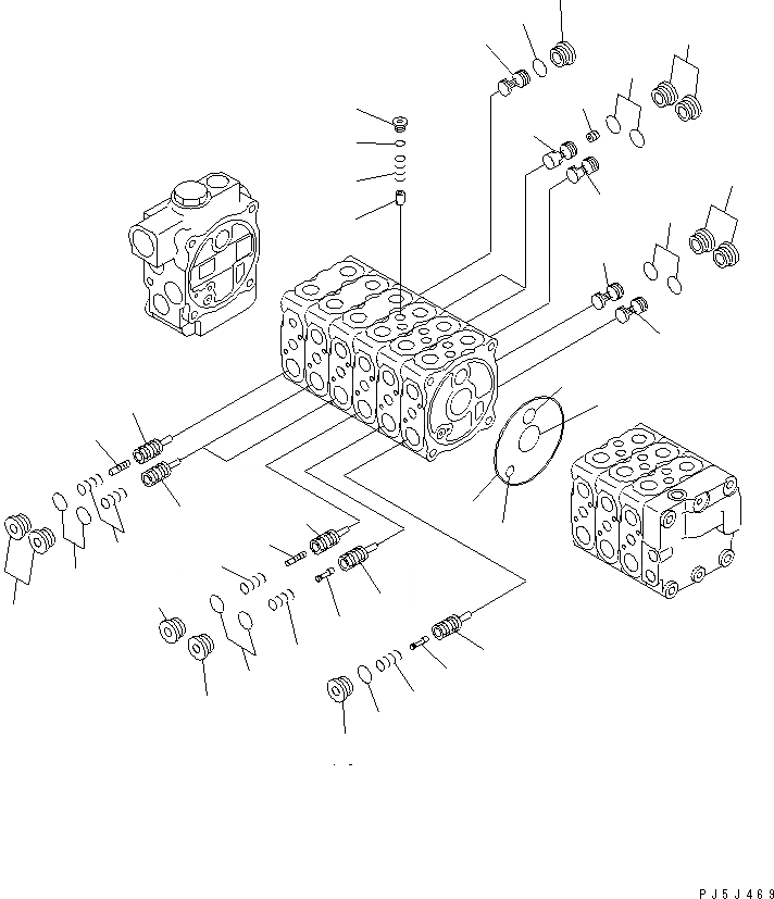 Схема запчастей Komatsu PC60-7-B - ОСНОВН. КЛАПАН (9-КЛАПАН) (/9) (ДЛЯ ОТВАЛ)(№7-) ОСНОВН. КОМПОНЕНТЫ И РЕМКОМПЛЕКТЫ
