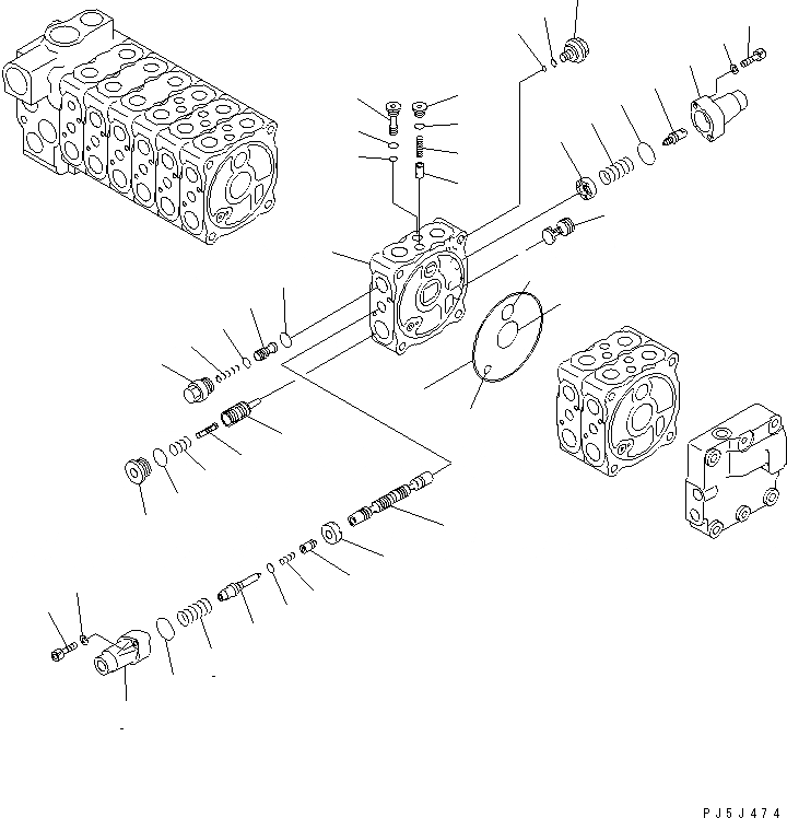 Схема запчастей Komatsu PC60-7-B - ОСНОВН. КЛАПАН (9-КЛАПАН) (7/9) (ДЛЯ ОТВАЛ)(№7-) ОСНОВН. КОМПОНЕНТЫ И РЕМКОМПЛЕКТЫ